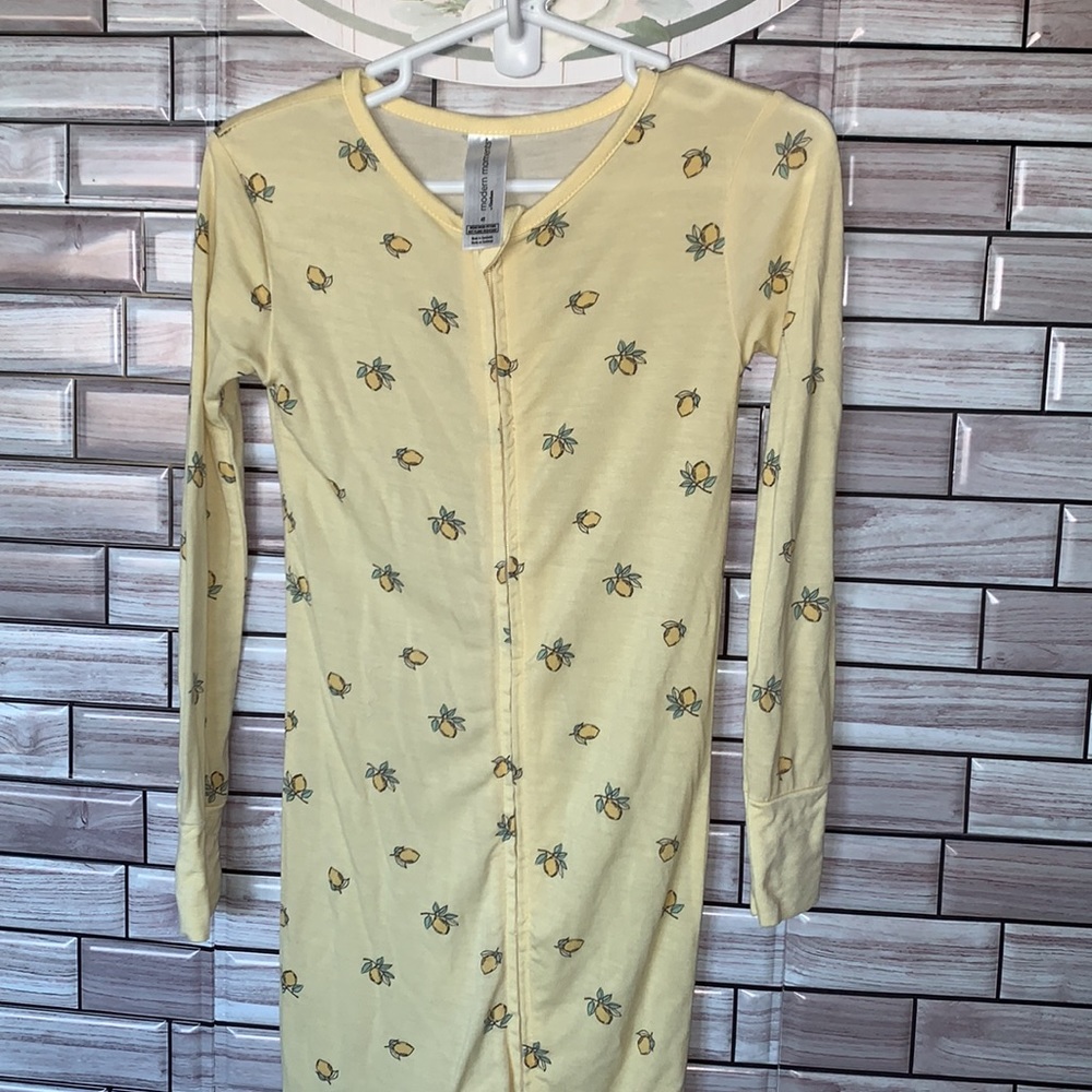 Modern Moments Bamboo Stretch Yellow Lemon Print Footless Romper Size 4T